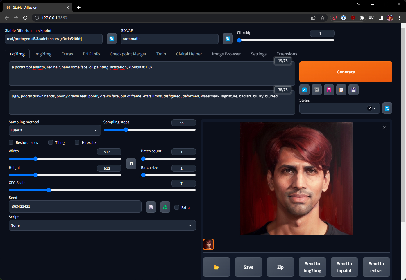 concept Colored inner hair - v1.0, Stable Diffusion LoRA