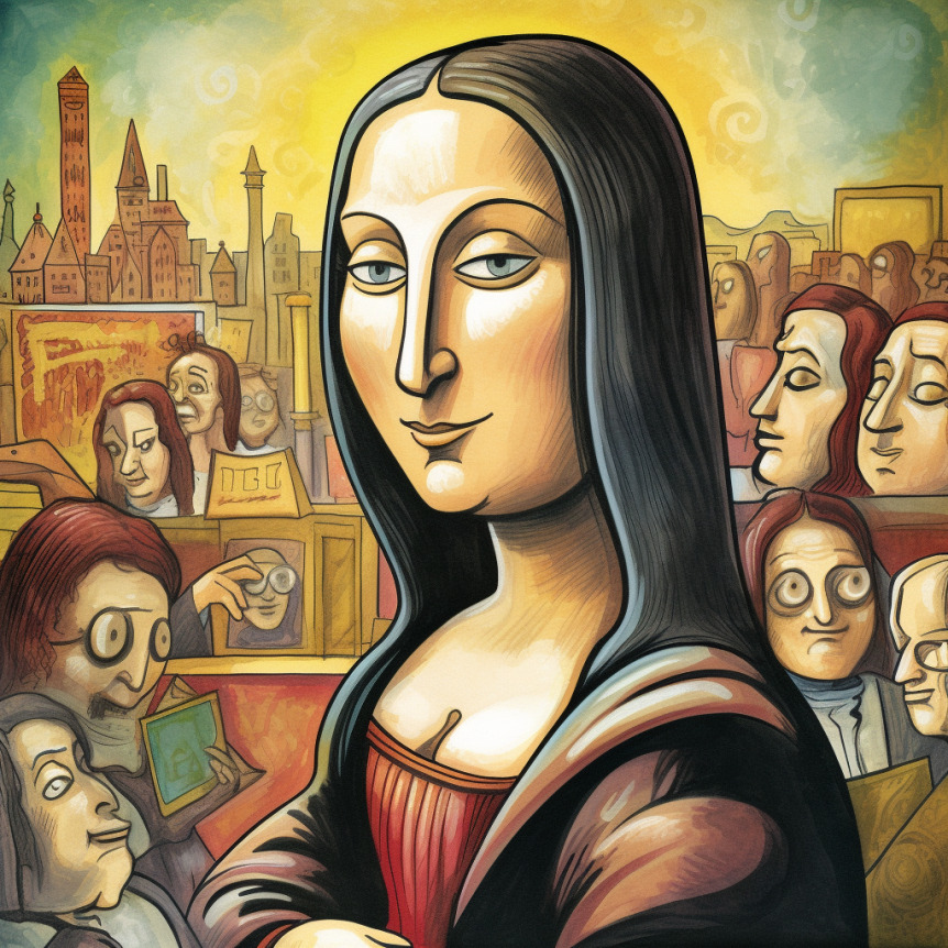 Mona Lisa in the style of New Yorker